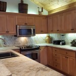 beautiful granite countertops in an organized kitchen