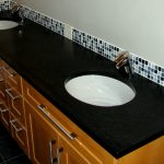 simple black granite bathroom counter