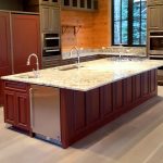 kitchen island with two sinks