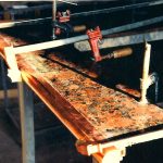 Custom copper edging for granite kitchen counters
