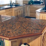 Granite counters with custom copper edging