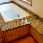 full slab granite tub deck