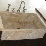 custom made granite sink out of counter slab material